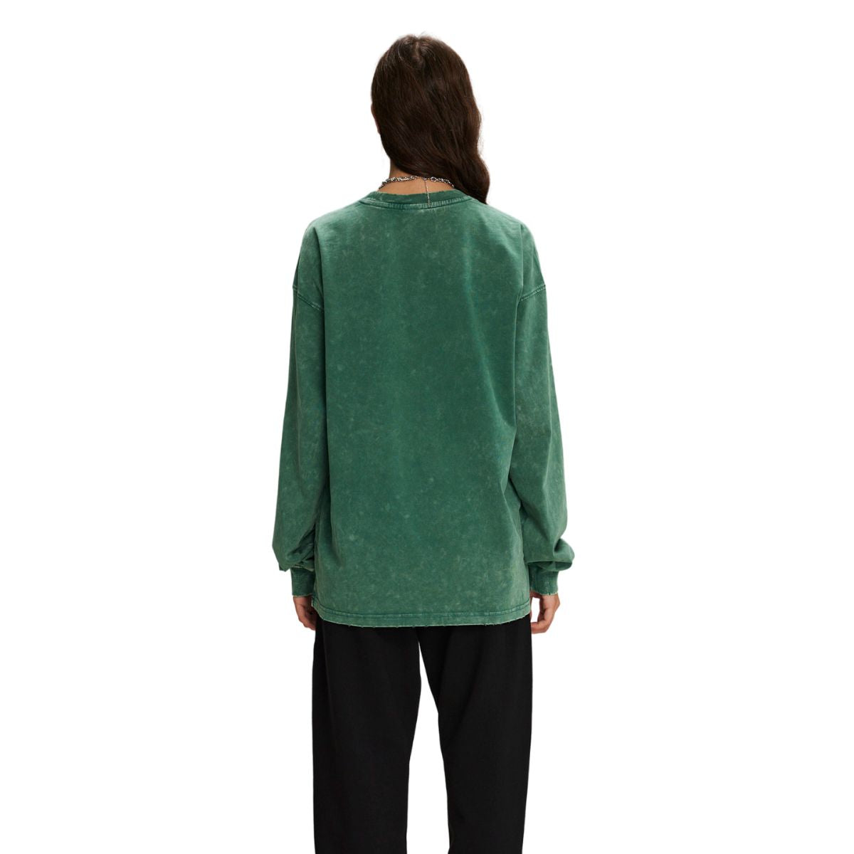 Women's Stone Wash Long Sleeve T Shirt-INNBLAC Fashion Apparel