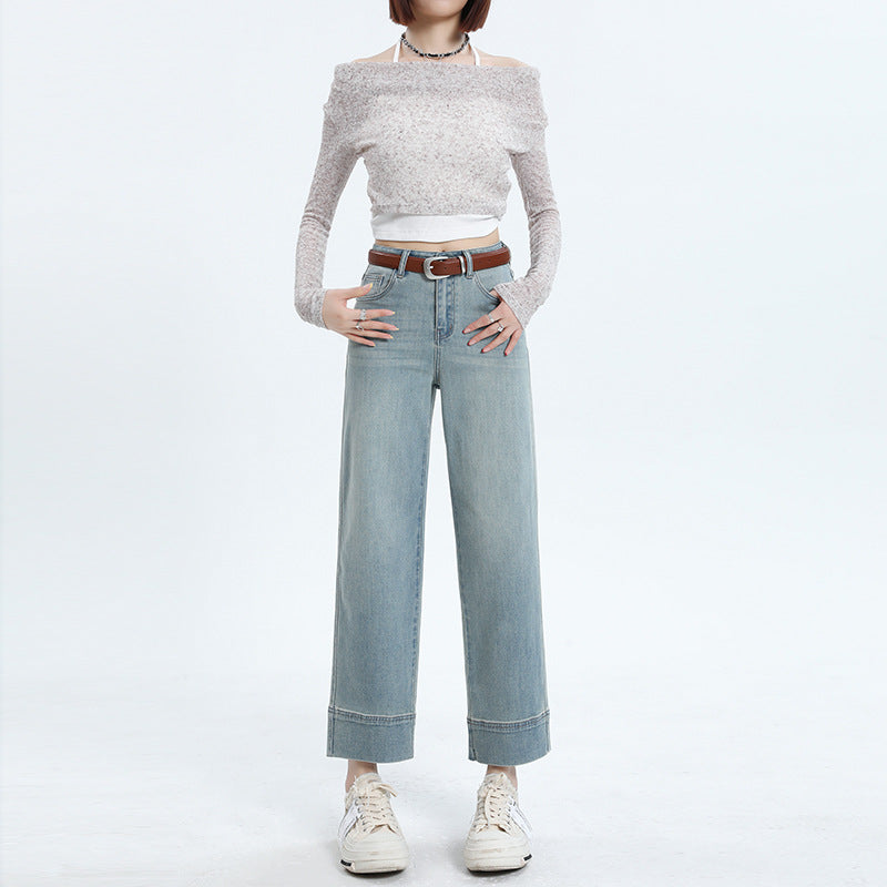 Straight Leg Ankle Jeans-INNBLAC Fashion Apparel