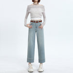Straight Leg Ankle Jeans-INNBLAC Fashion Apparel