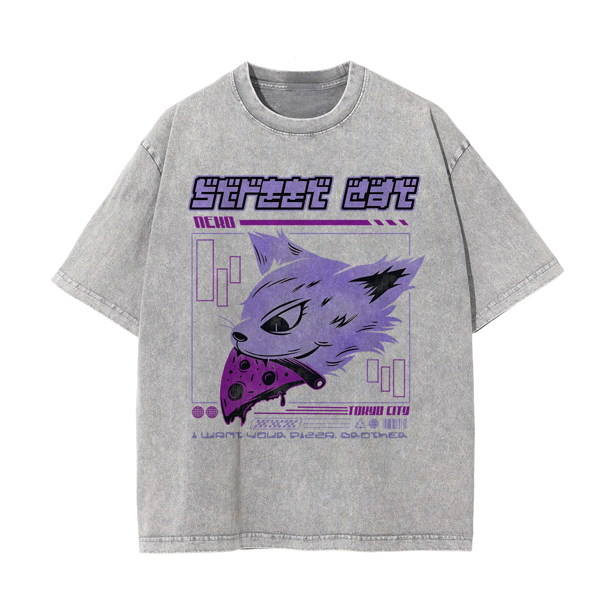 Street Cat Y2K Japanese Graphic Tee-INNBLAC Fashion Apparel