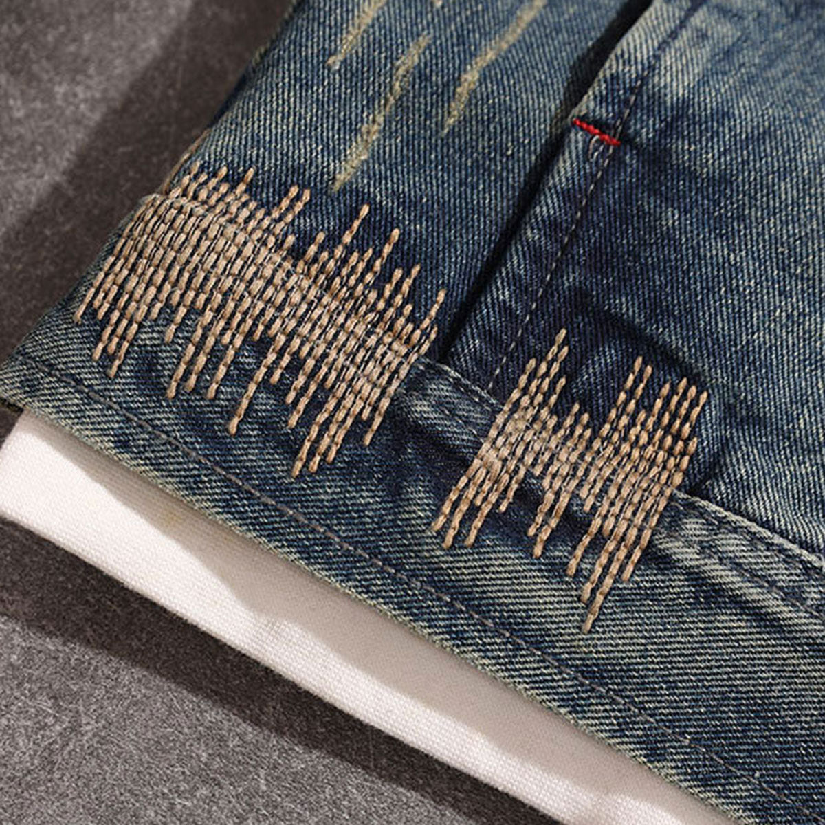 Striped Pattern Ripped Trucker Jacket-INNBLAC Fashion Apparel