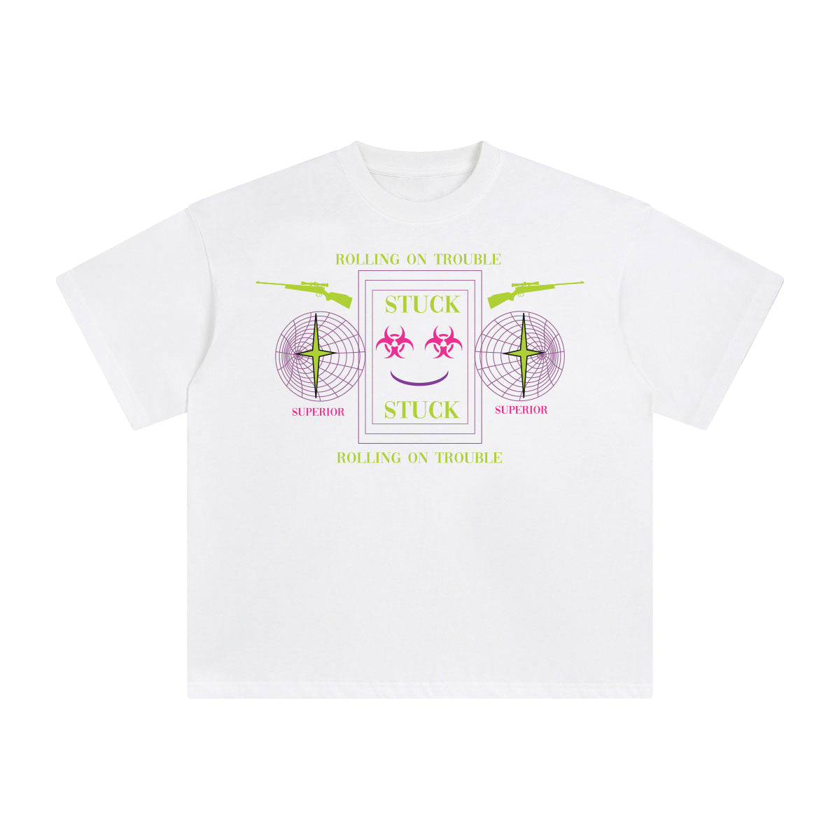 Stuck Rolling on Trouble Abstract Graphic Tee-INNBLAC Fashion Apparel