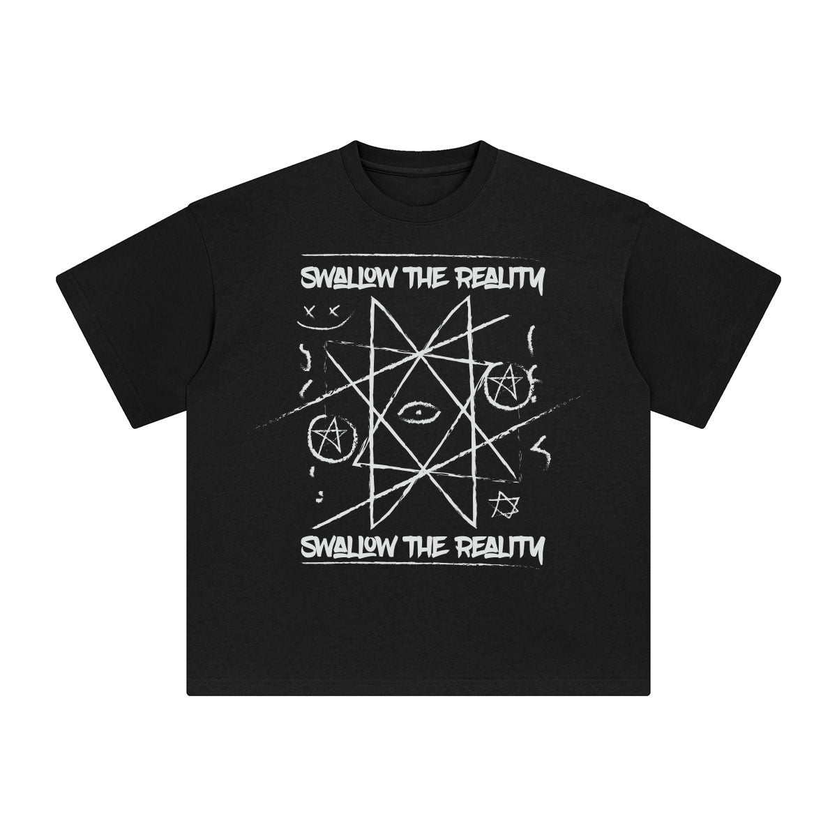 Swallow the Reality Abstract Graphic Tee-INNBLAC Fashion Apparel
