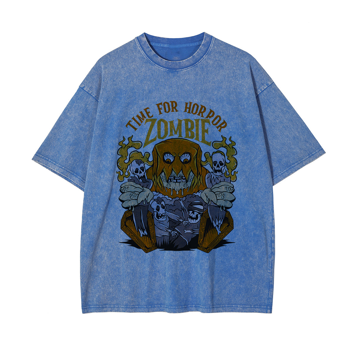 Time For Horror Graphic Washed Tee-INNBLAC Fashion Apparel