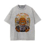 Time For Horror Graphic Washed Tee-INNBLAC Fashion Apparel