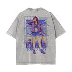 Tokyo City Graphic Washed Tee-INNBLAC Fashion Apparel