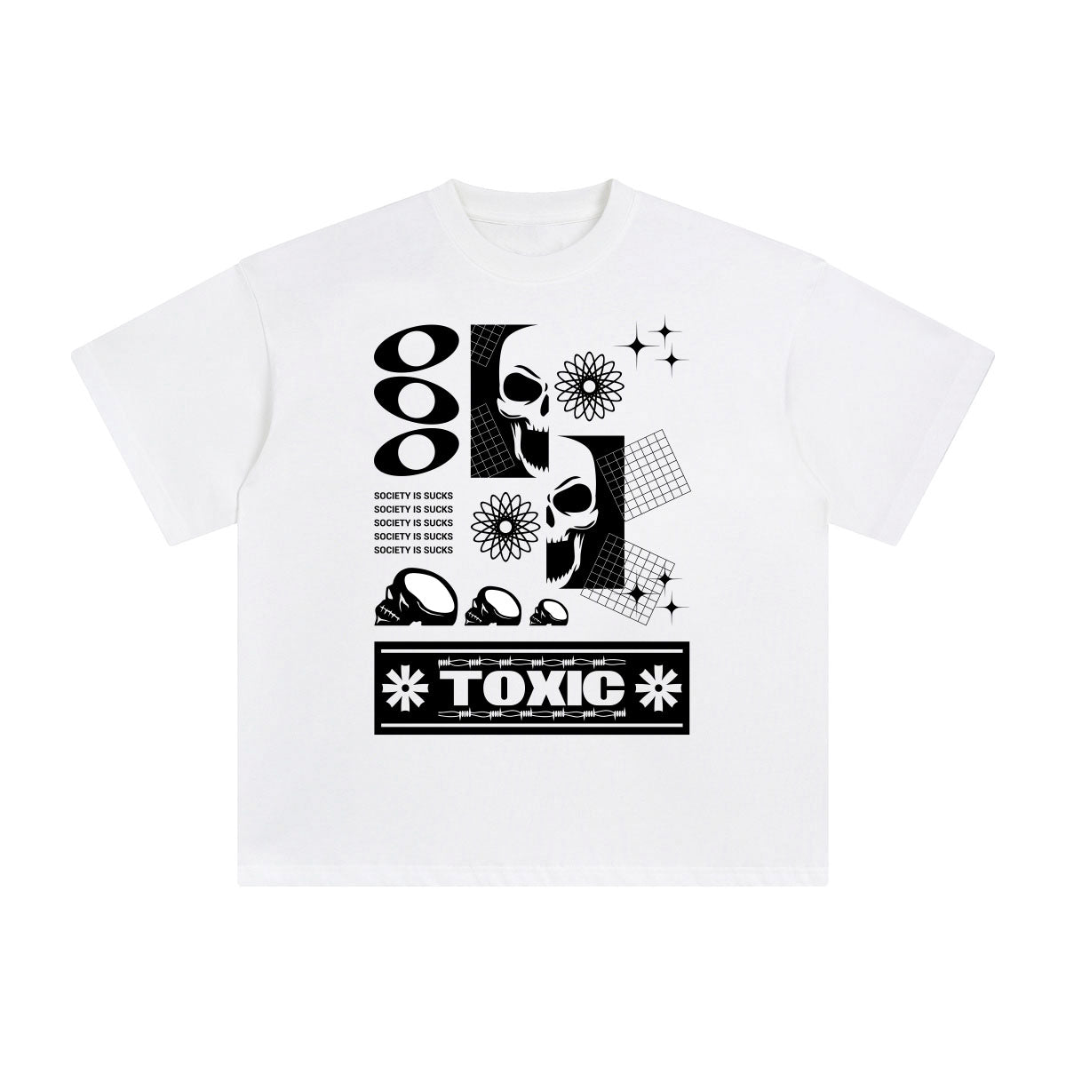 Toxic Abstract Graphic Tee-INNBLAC Fashion Apparel