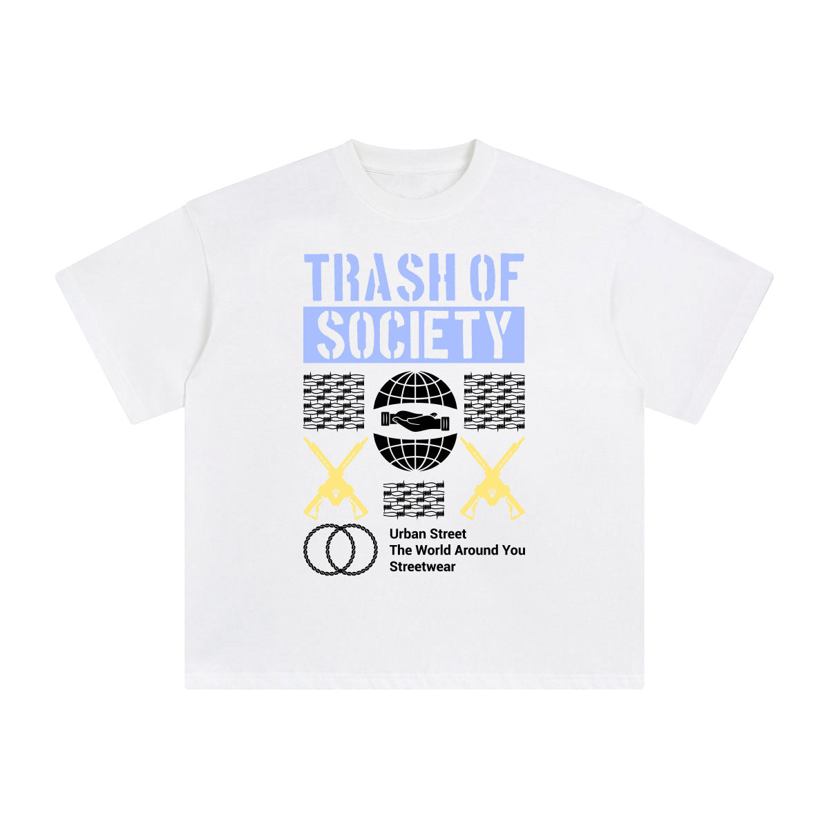 Trash of Society Abstract Graphic Tee-INNBLAC Fashion Apparel