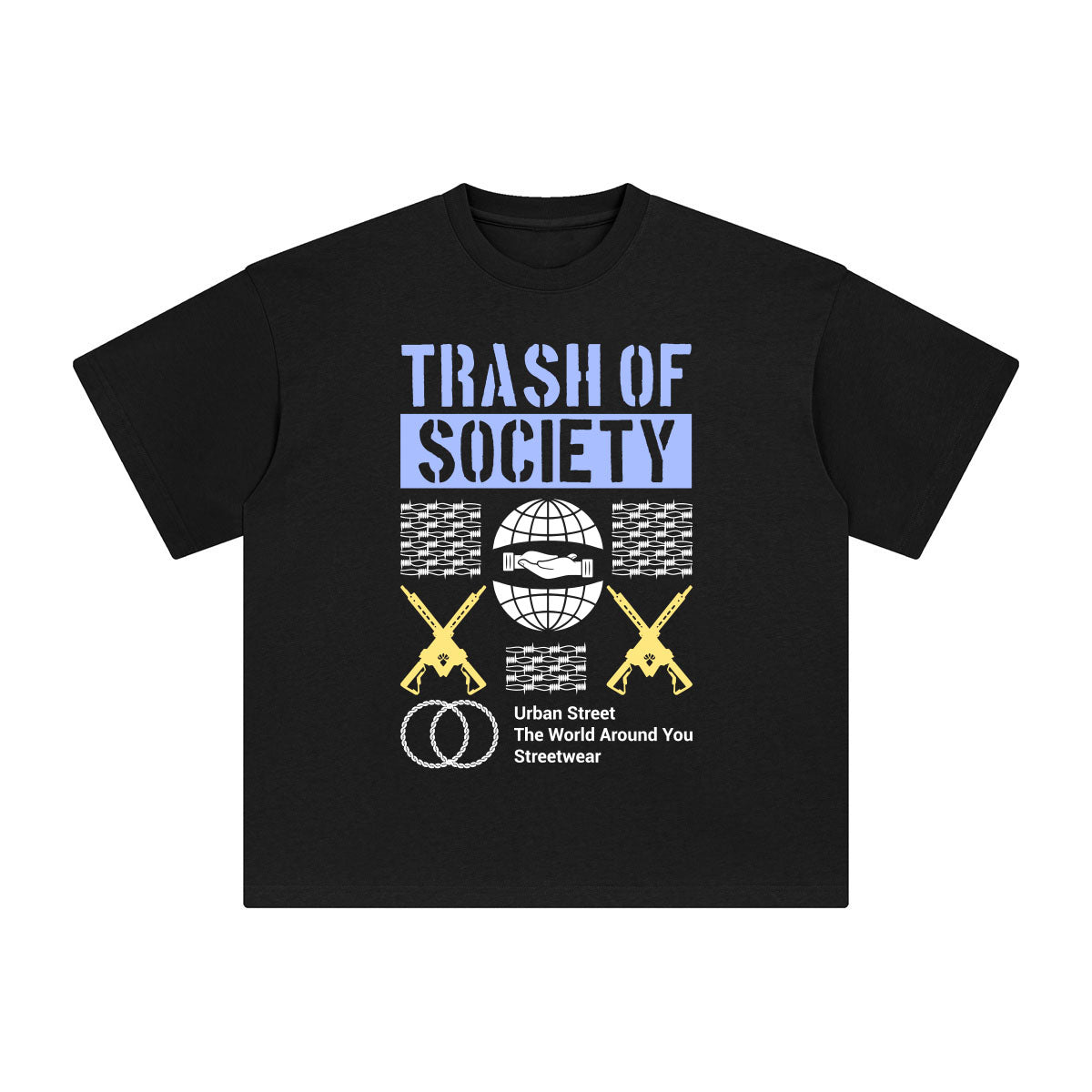 Trash of Society Abstract Graphic Tee-INNBLAC Fashion Apparel