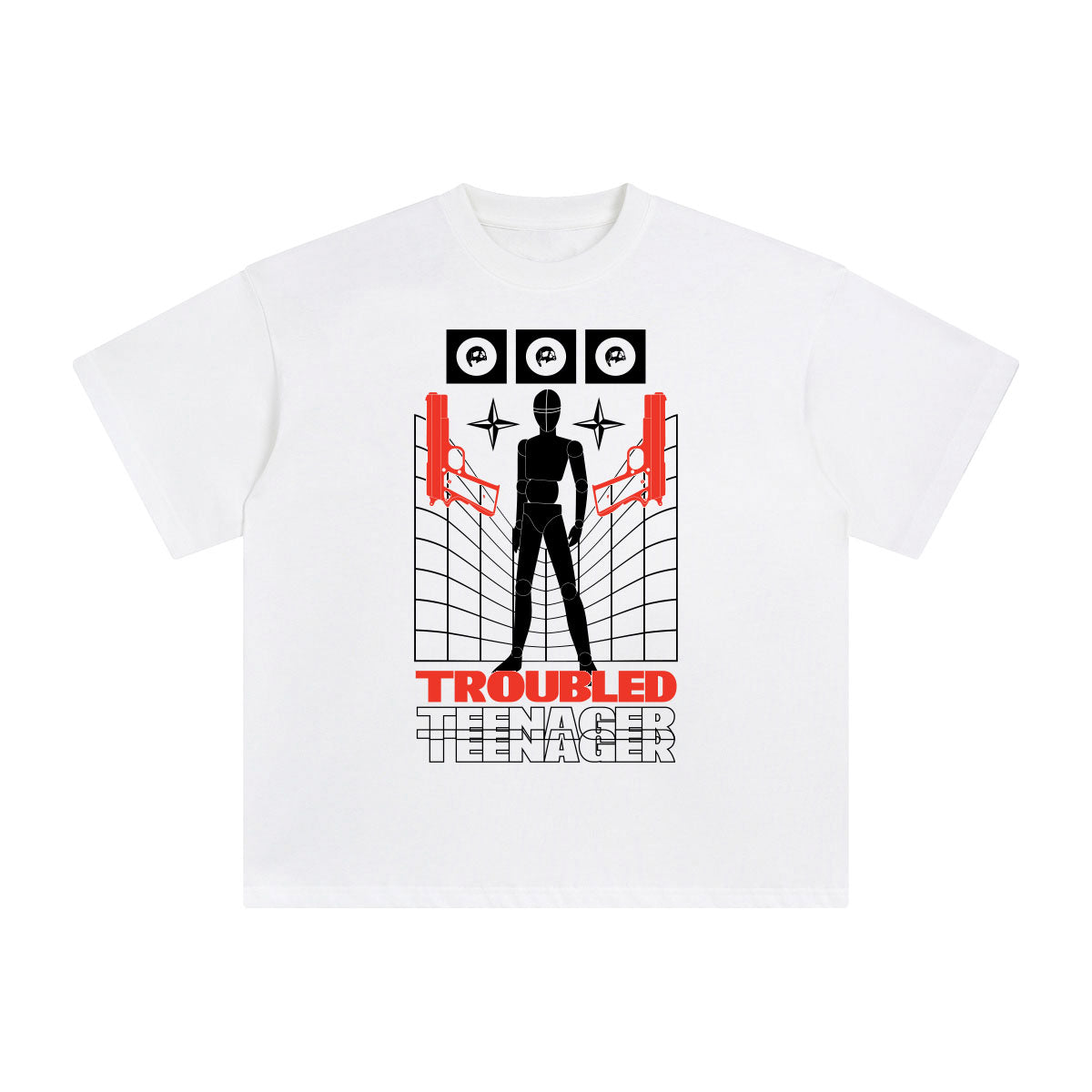 Troubled Teenager Abstract Graphic Tee-INNBLAC Fashion Apparel