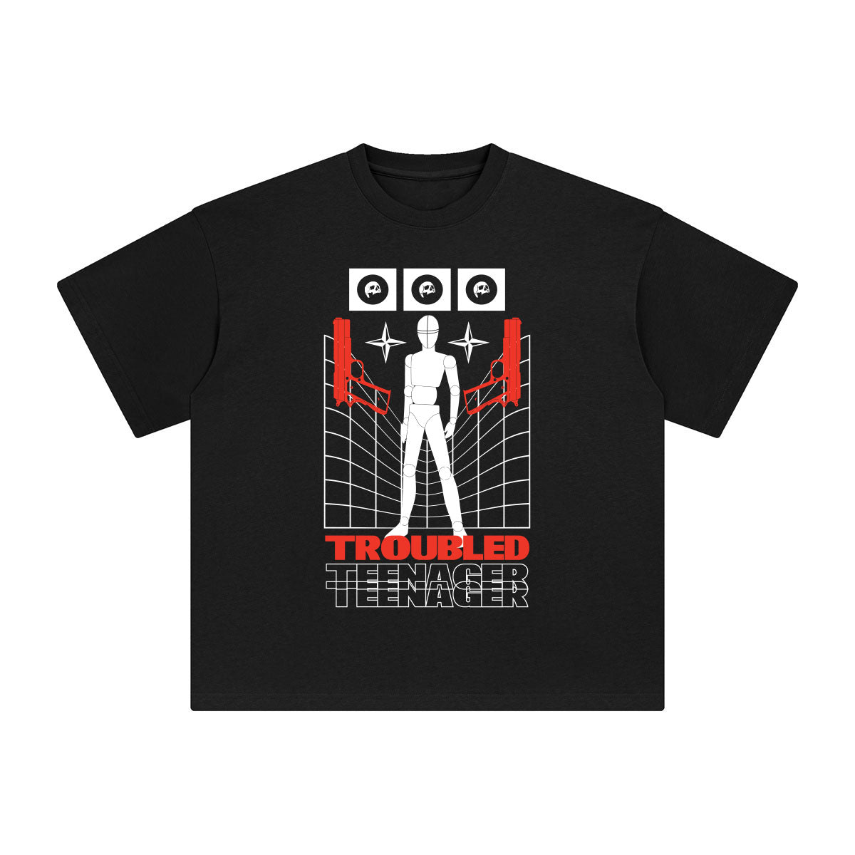 Troubled Teenager Abstract Graphic Tee-INNBLAC Fashion Apparel