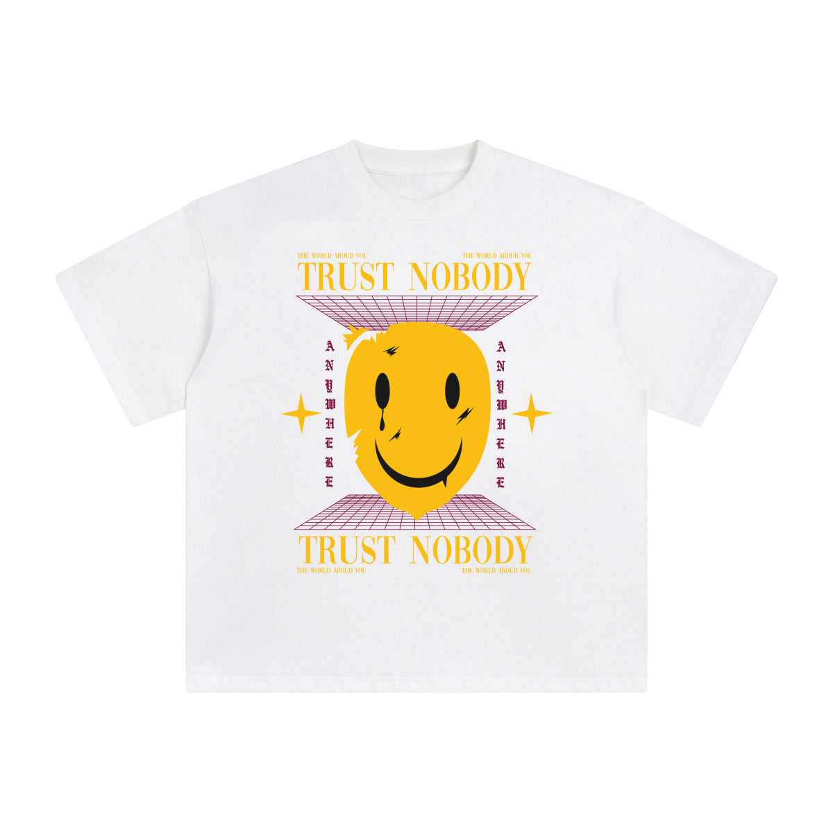 Trust Nobody Abstract Graphic Tee-INNBLAC Fashion Apparel