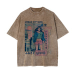Urban City Girl Graphic Washed Tee-INNBLAC Fashion Apparel