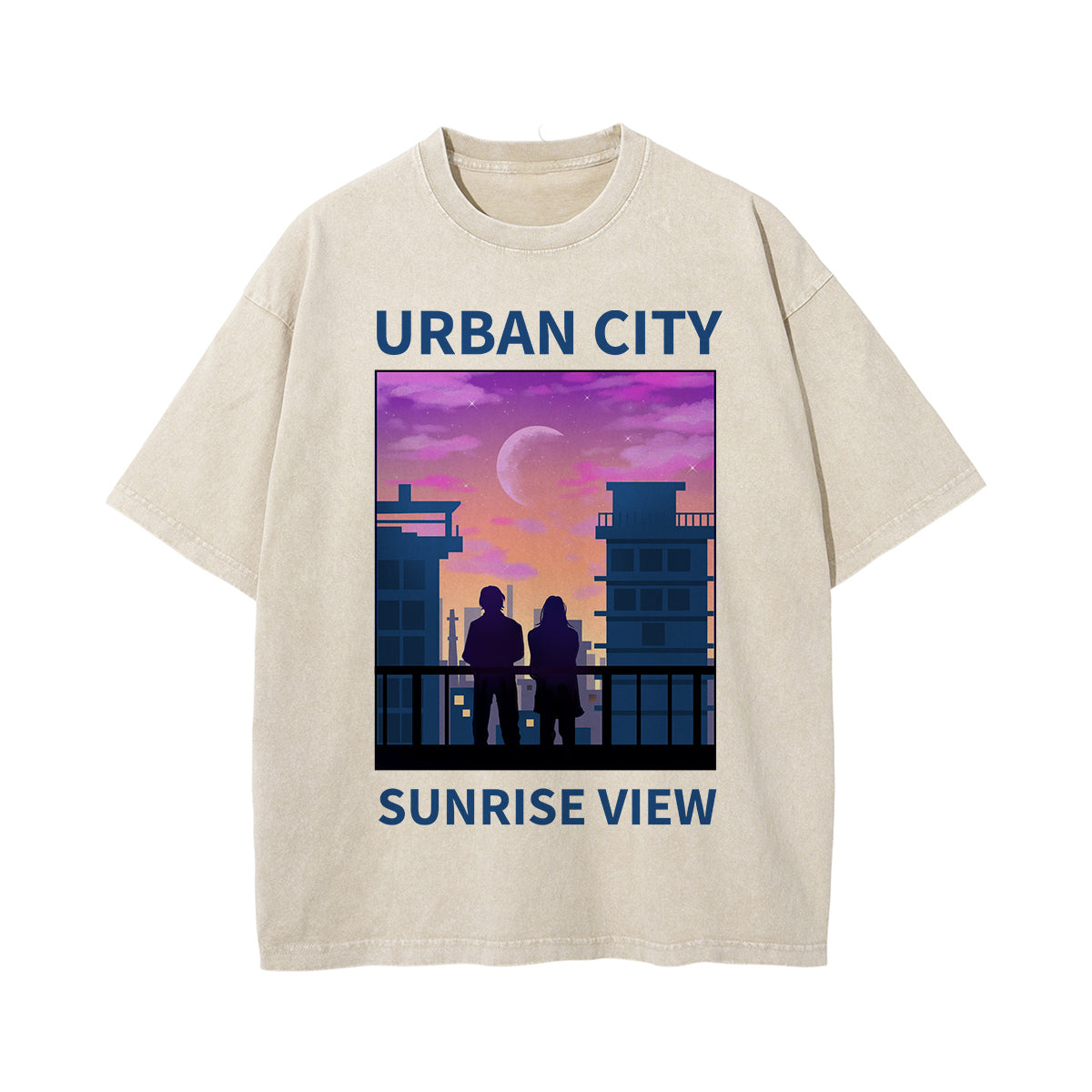 Urban City Sunrise View Graphic Tee-INNBLAC Fashion Apparel