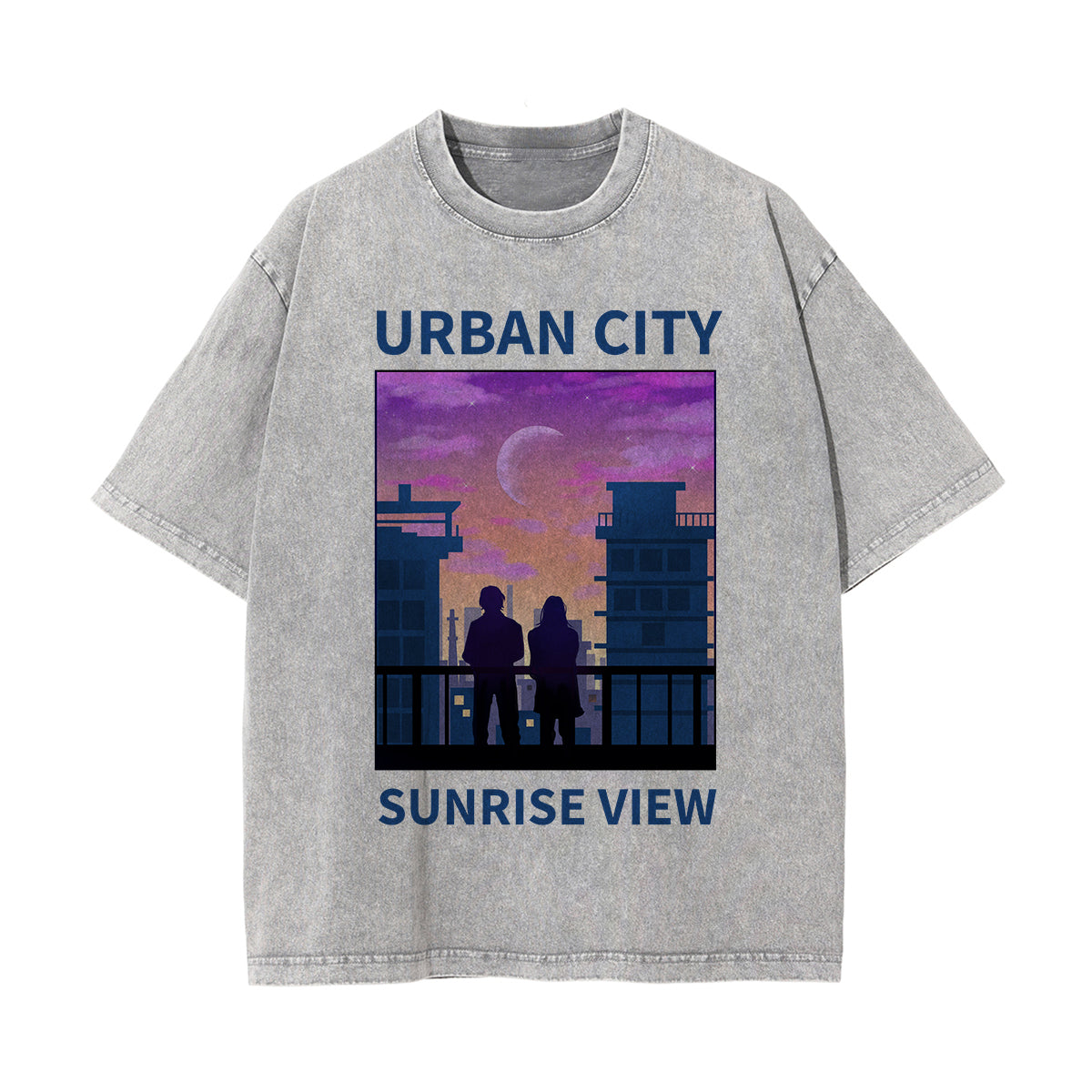 Urban City Sunrise View Graphic Tee-INNBLAC Fashion Apparel