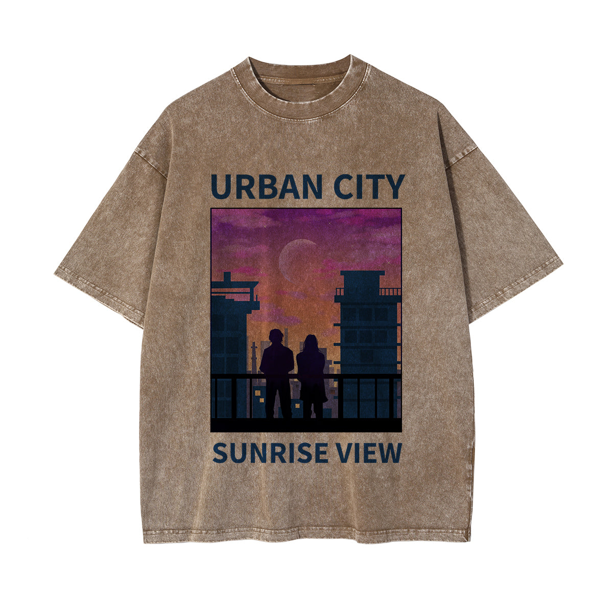 Urban City Sunrise View Graphic Tee-INNBLAC Fashion Apparel