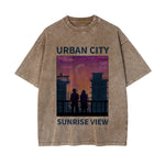 Urban City Sunrise View Graphic Tee-INNBLAC Fashion Apparel
