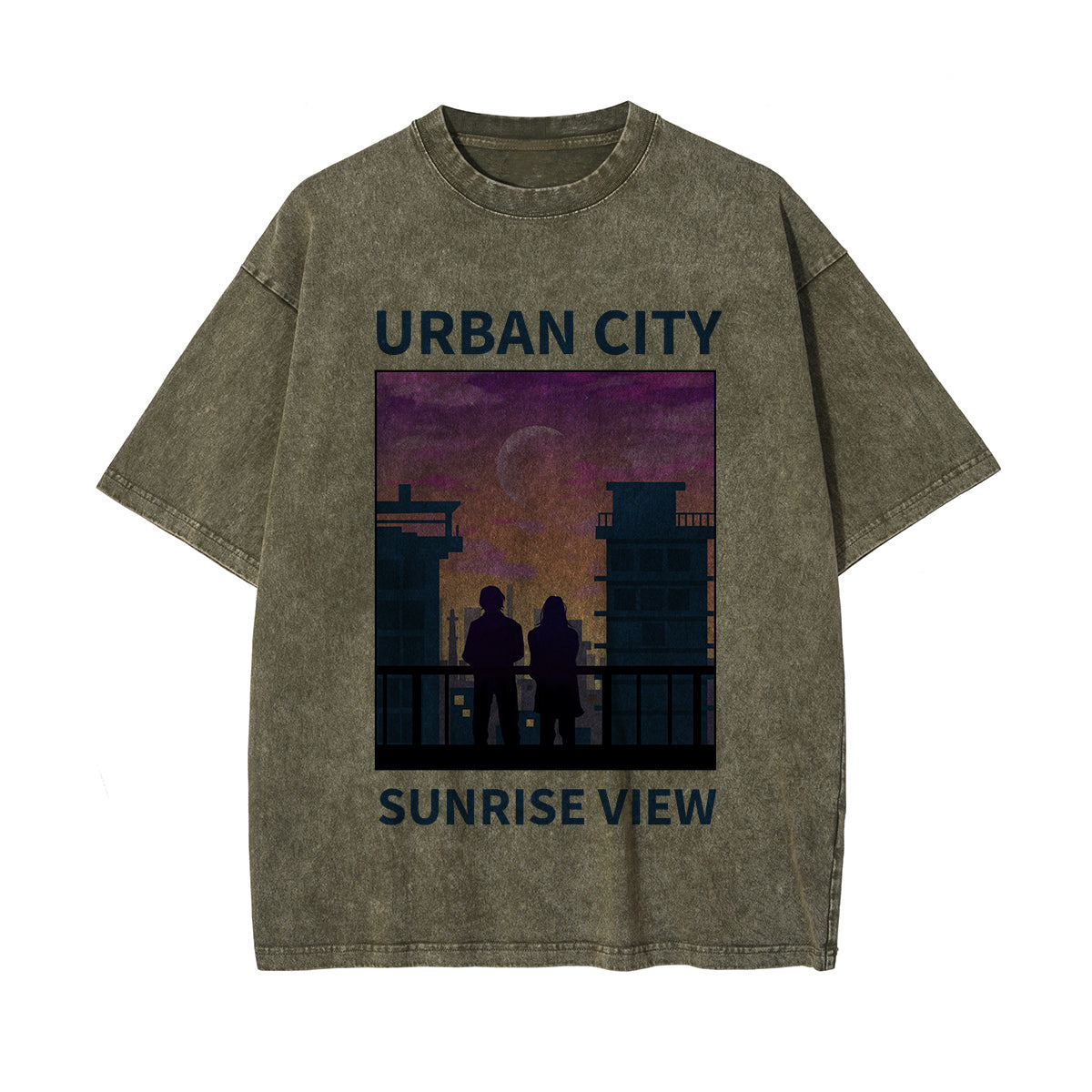 Urban City Sunrise View Graphic Tee-INNBLAC Fashion Apparel