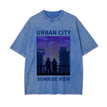 Urban City Sunrise View Graphic Tee-INNBLAC Fashion Apparel