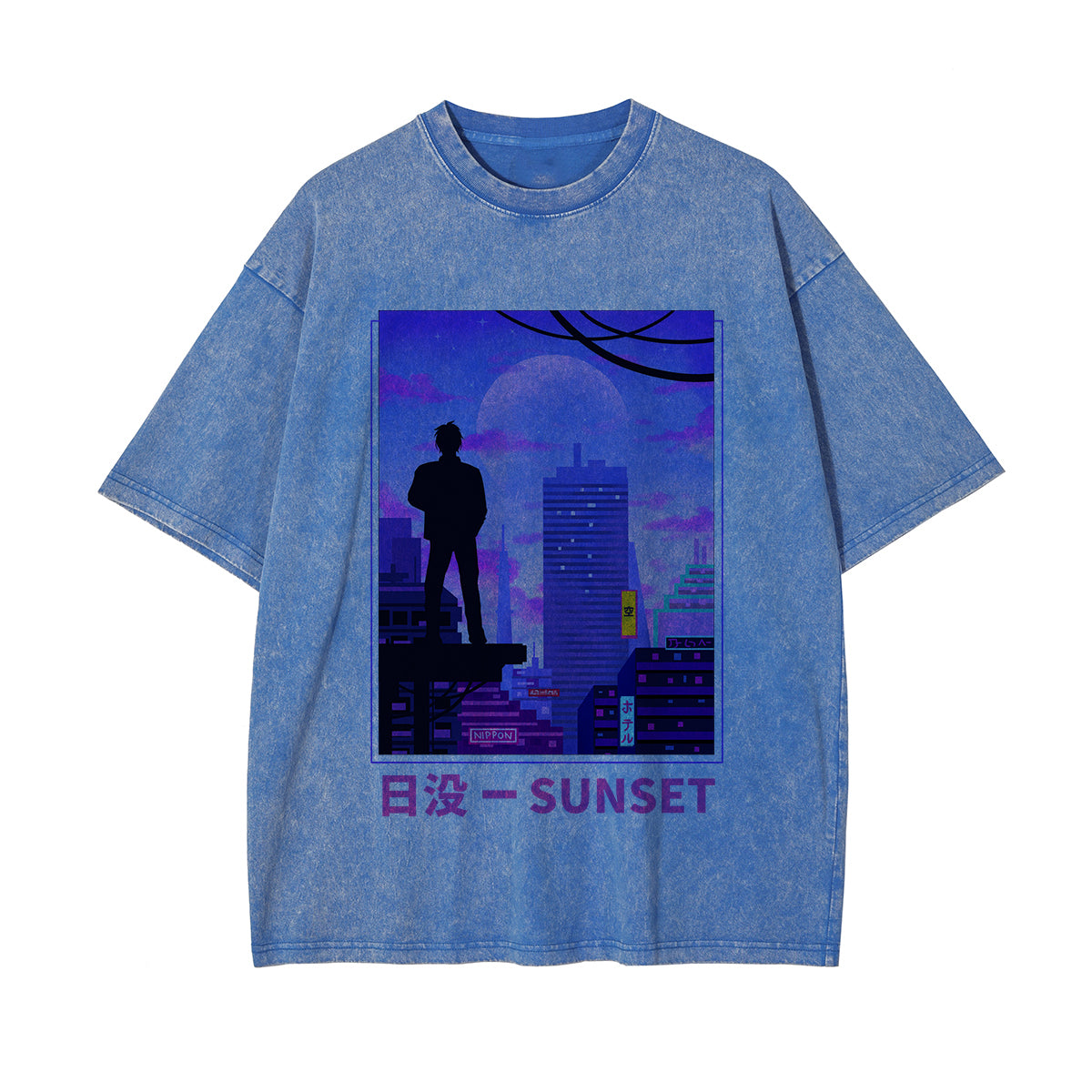 Urban Japanese City Sunset Graphic Tee-INNBLAC Fashion Apparel