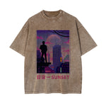 Urban Japanese City Sunset Graphic Tee-INNBLAC Fashion Apparel