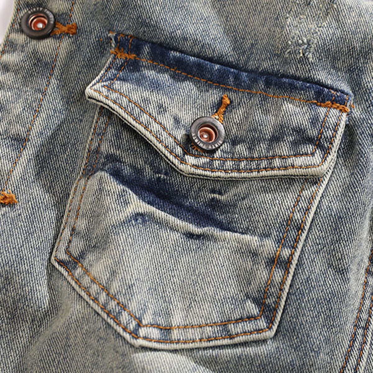 Selvedge Faded Denim Trucker Jacket-INNBLAC Fashion Apparel