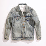 Selvedge Faded Denim Trucker Jacket-INNBLAC Fashion Apparel