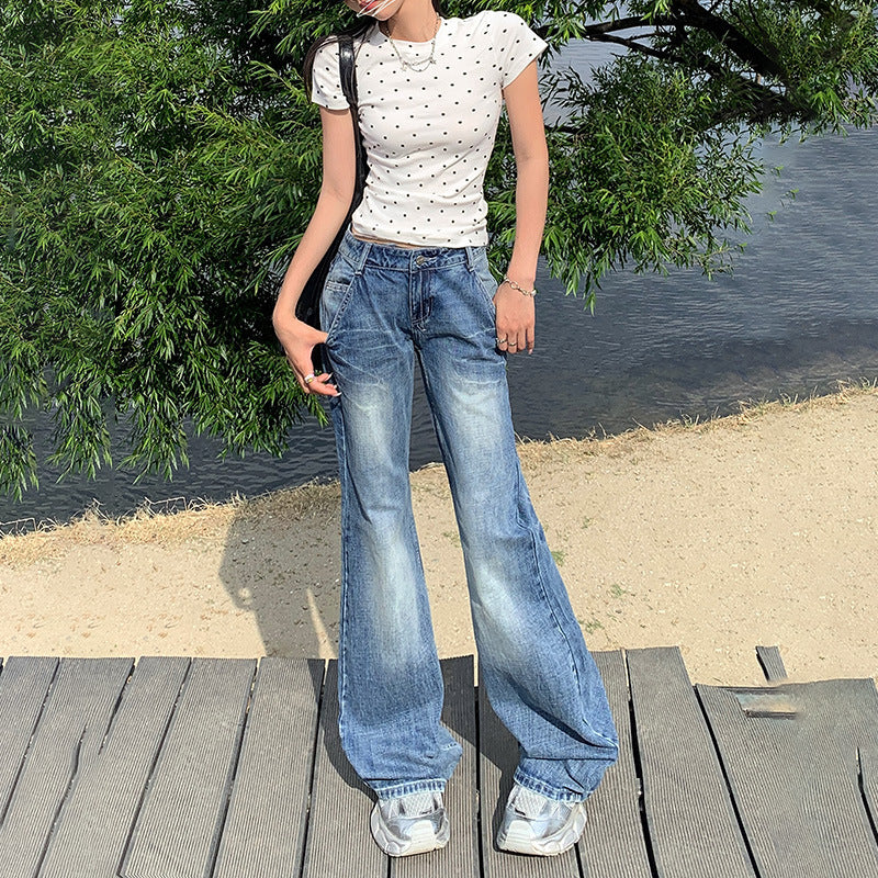 Vintage Washed Bootcut Jeans-INNBLAC Fashion Apparel