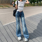 Vintage Washed Bootcut Jeans-INNBLAC Fashion Apparel