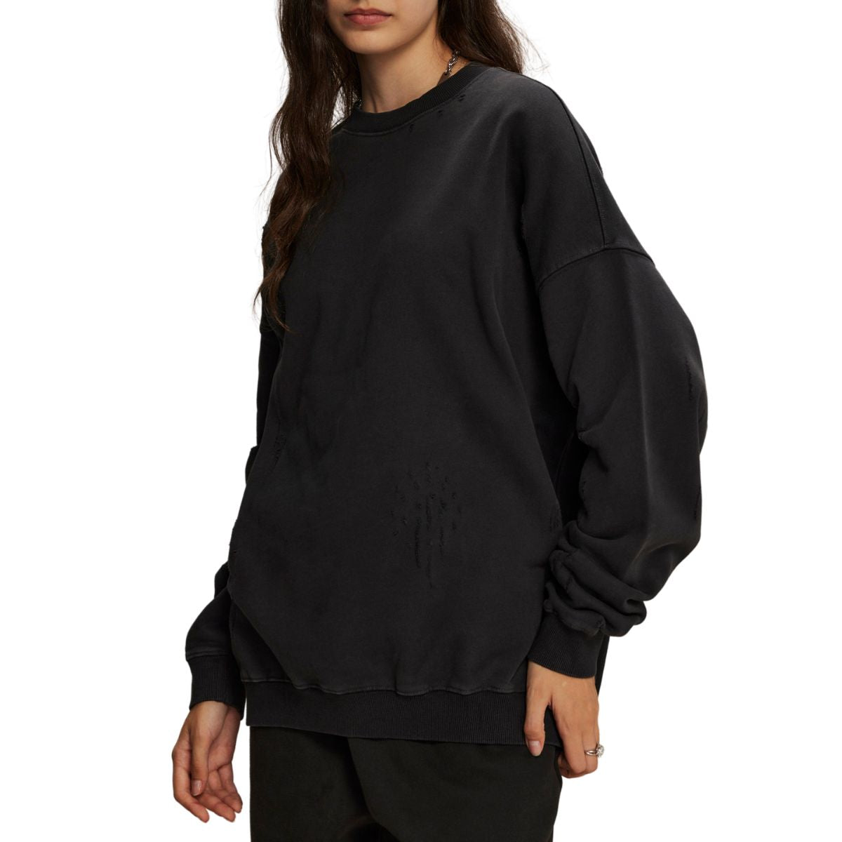 Women's Vintage Washed Distressed Thick Sweatshirt-INNBLAC Fashion Apparel