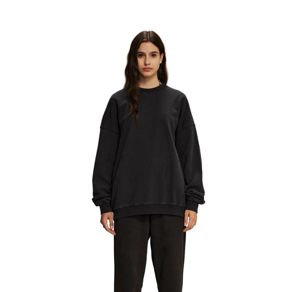 Women's Vintage Washed Distressed Thick Sweatshirt-INNBLAC Fashion Apparel