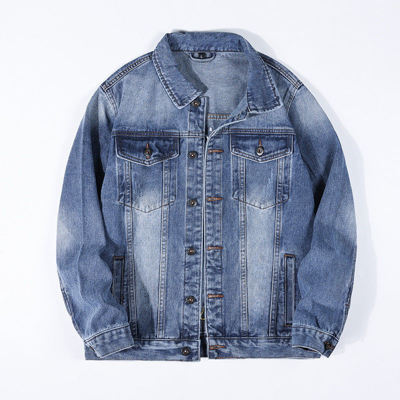 Vintage Washed Ripped Denim Jacket-INNBLAC Fashion Apparel