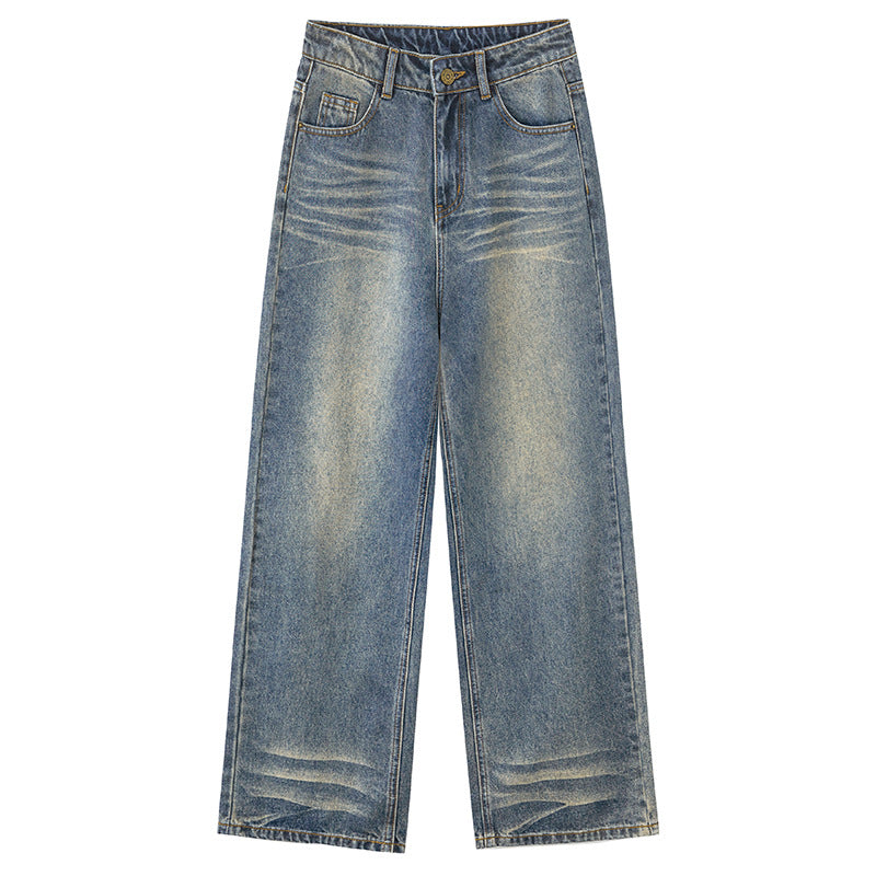 Vintage Whiskers Straight Leg Jeans-INNBLAC Fashion Apparel