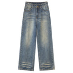 Vintage Whiskers Straight Leg Jeans-INNBLAC Fashion Apparel