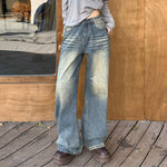 Vintage Whiskers Straight Leg Jeans-INNBLAC Fashion Apparel
