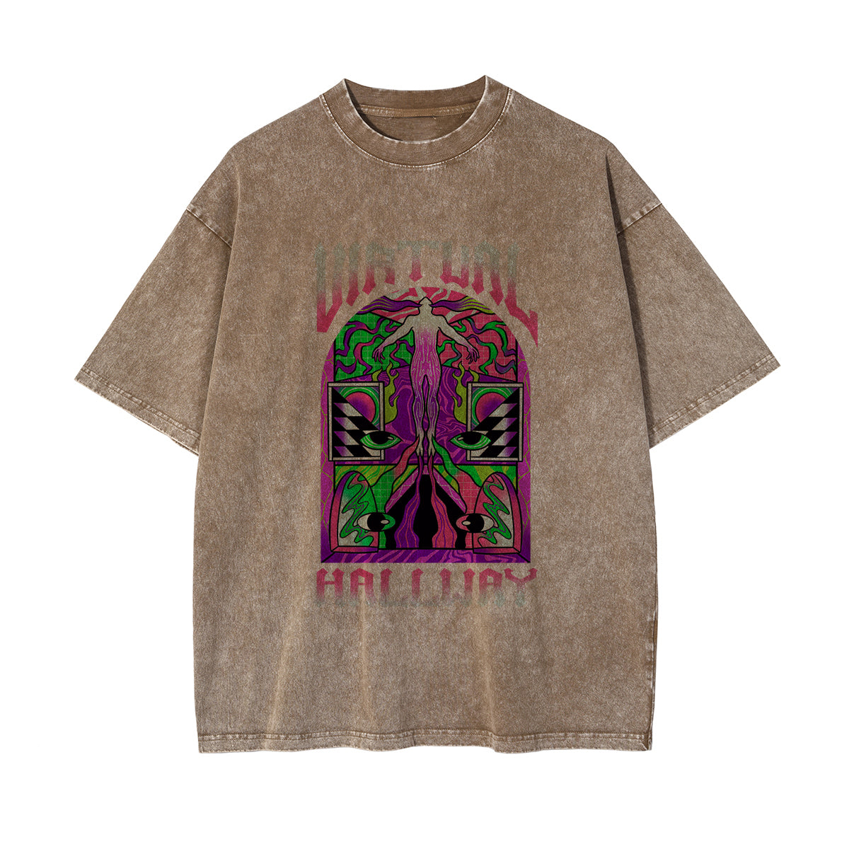 Virtual Hallway Washed Graphic Tee-INNBLAC Fashion Apparel