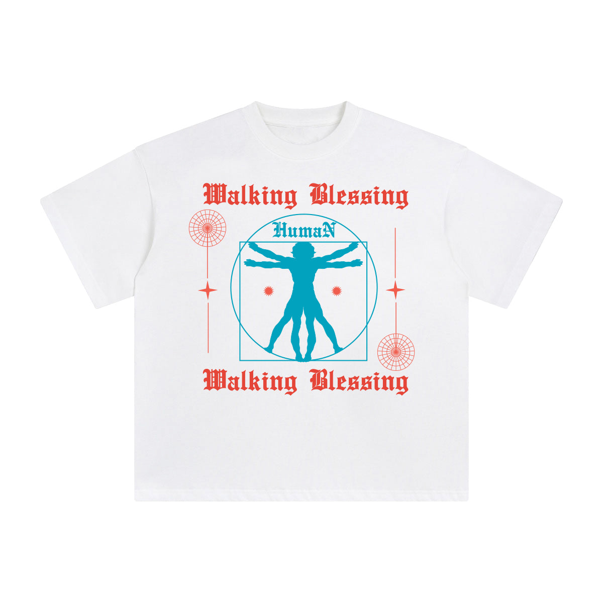 Walking Blessing Abstract Graphic Tee-INNBLAC Fashion Apparel