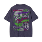 Washed Aesthetic Skull Graphic Tee-INNBLAC Fashion Apparel