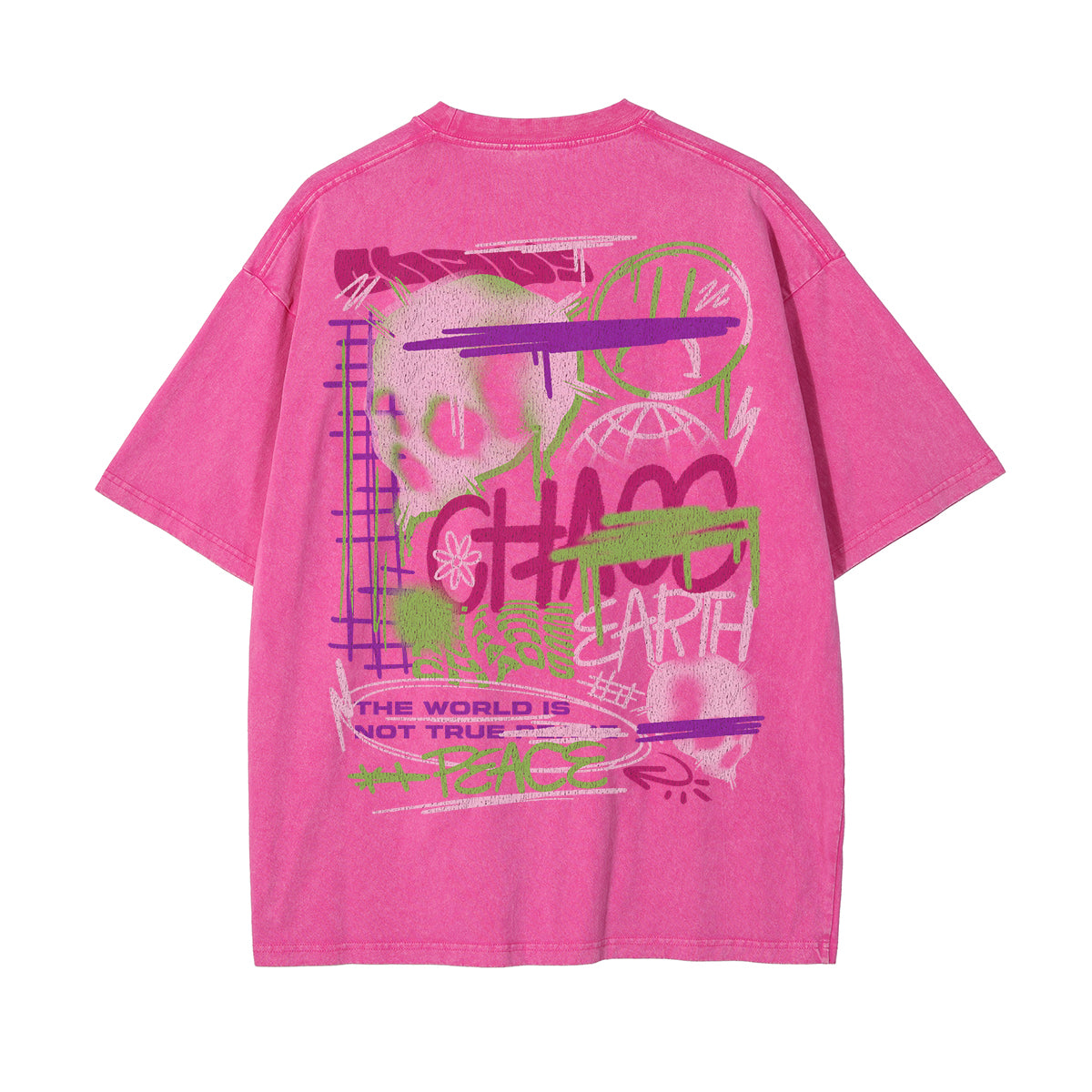 Washed Aesthetic Skull Graphic Tee-INNBLAC Fashion Apparel