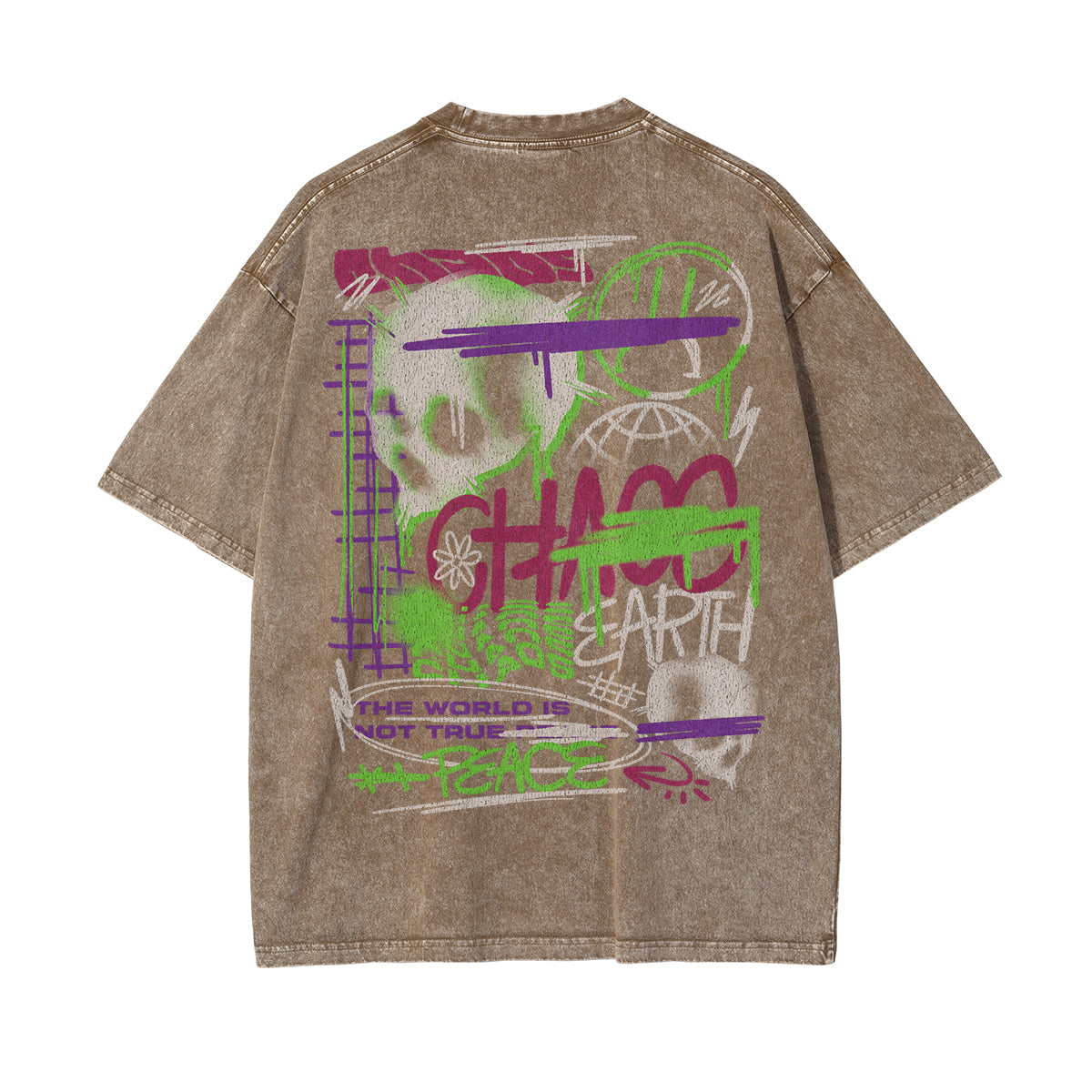 Washed Aesthetic Skull Graphic Tee-INNBLAC Fashion Apparel