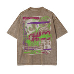 Washed Aesthetic Skull Graphic Tee-INNBLAC Fashion Apparel