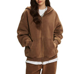 Women's Washed Double Slider Zip Hoodie-INNBLAC Fashion Apparel