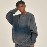 Washed French Terry Kangaroo Pocket Sweatshirt-INNBLAC Fashion Apparel
