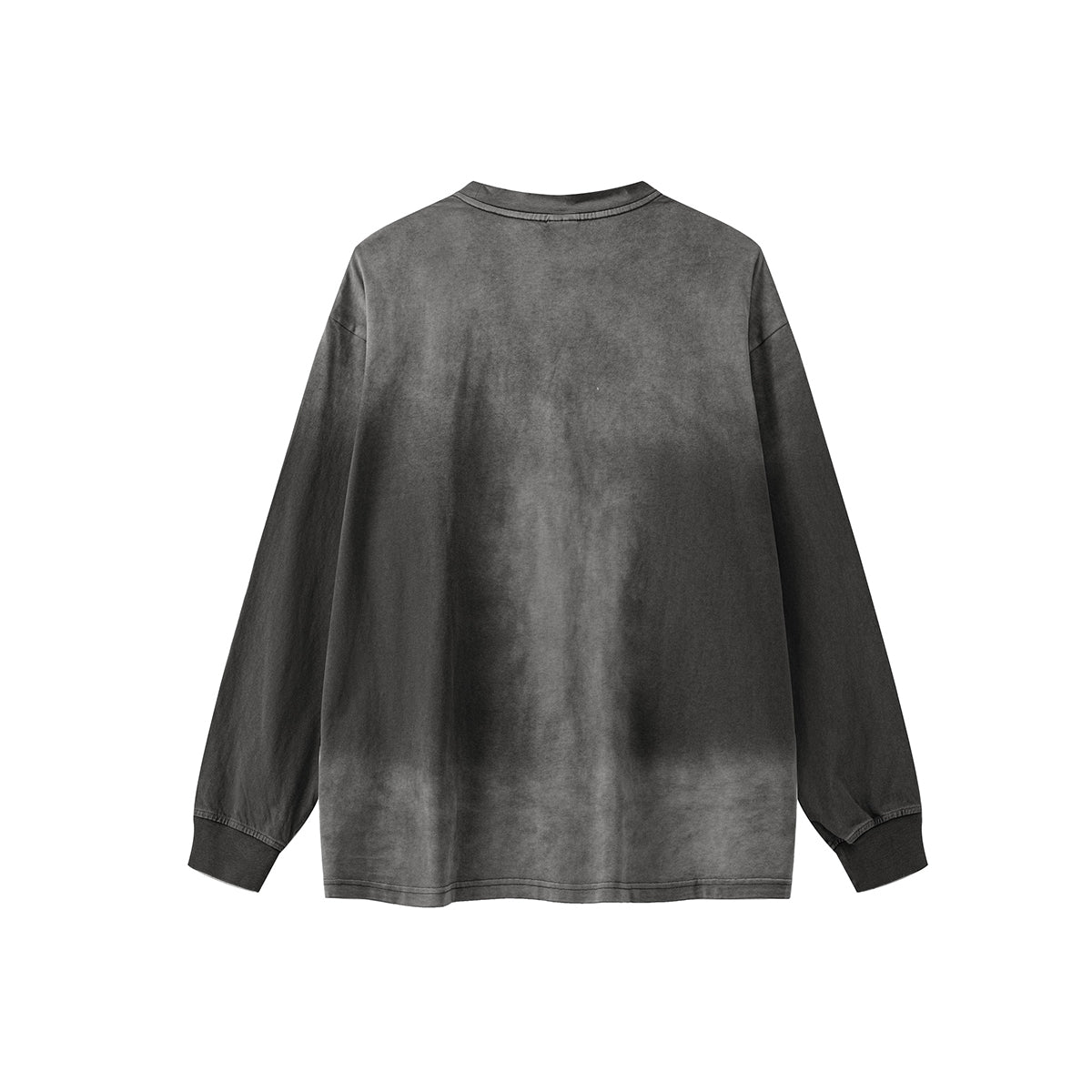 Acid Washed Faded Long Sleeve T Shirt-INNBLAC Fashion Apparel