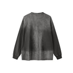 Acid Washed Faded Long Sleeve T Shirt-INNBLAC Fashion Apparel