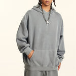 Stone Washed Hoodie Drop Shoulder-INNBLAC Fashion Apparel
