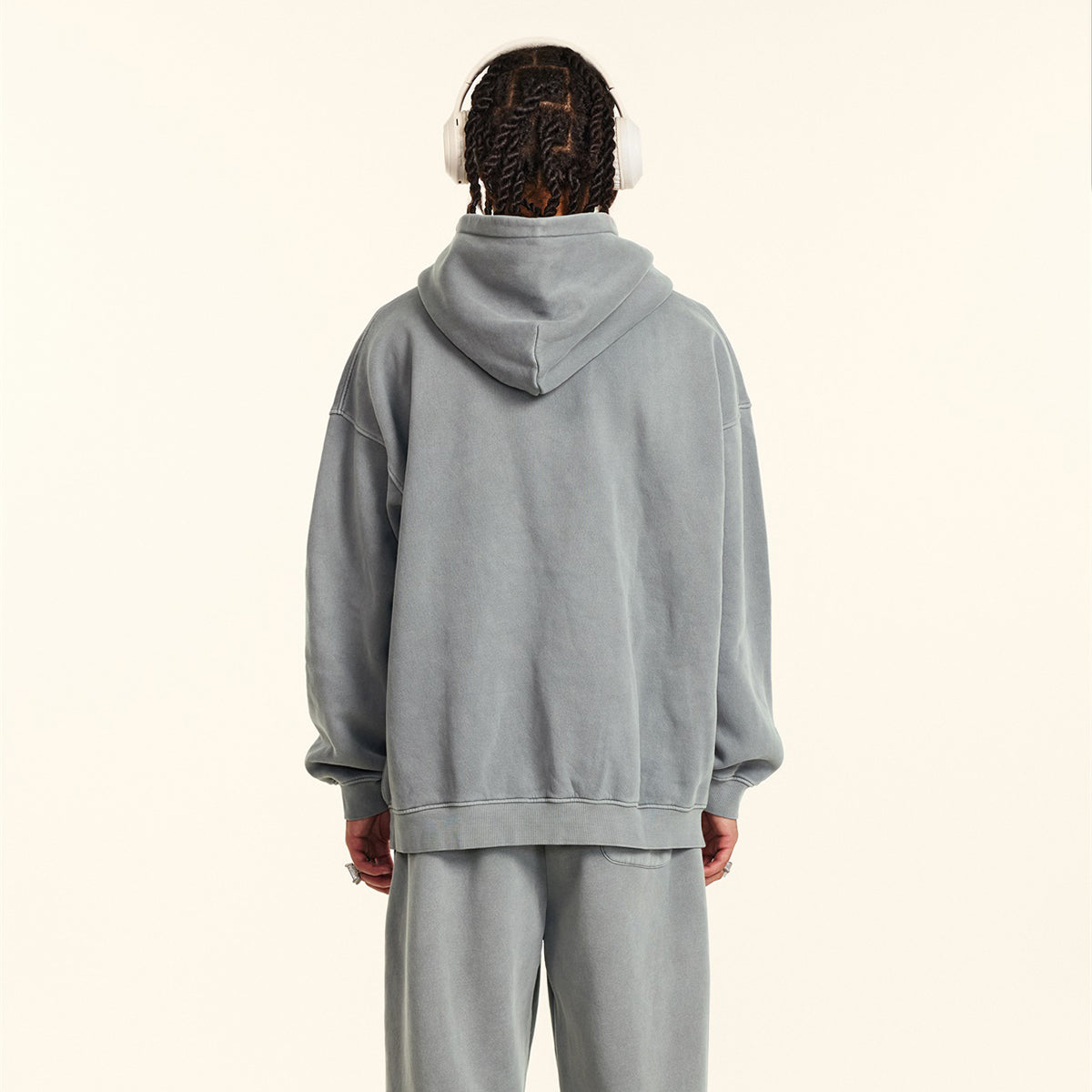 Stone Washed Hoodie Drop Shoulder-INNBLAC Fashion Apparel