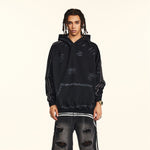 Brush Graffiti Paint Flatlock Stitching Hoodie-INNBLAC Fashion Apparel