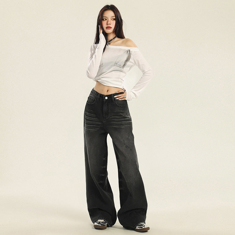 Whiskers Distressed Straight Leg Jeans-INNBLAC Fashion Apparel