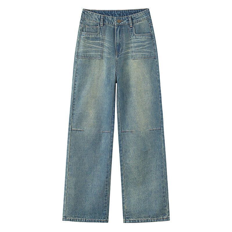 Whiskers Straight Leg Jeans-INNBLAC Fashion Apparel